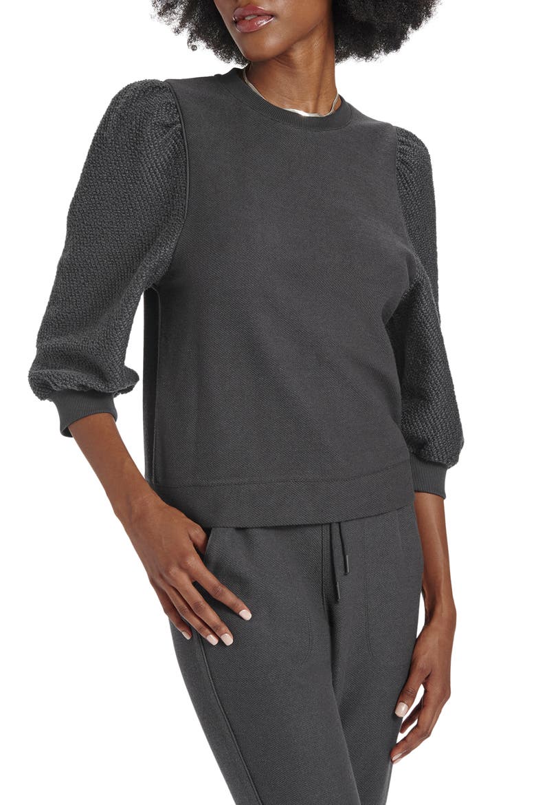 Evelyn Cotton Blend Terry Sweatshirt, Main, color, LEAD