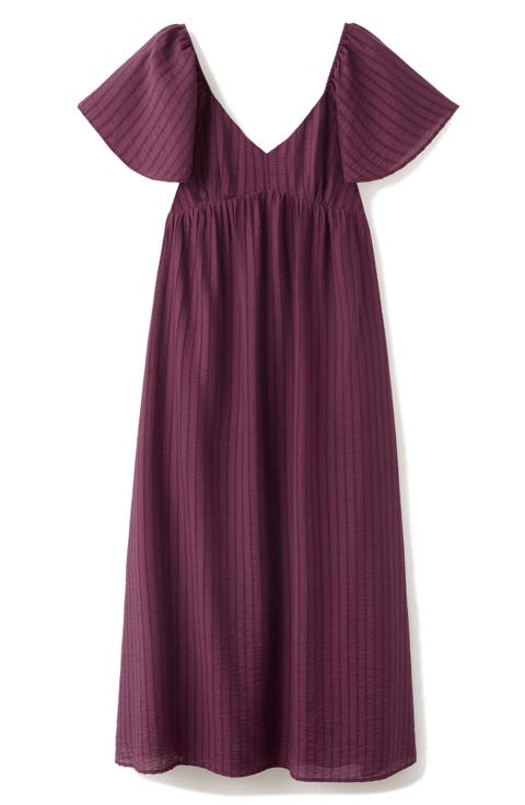 Textured Gathered Empire Waist Dress