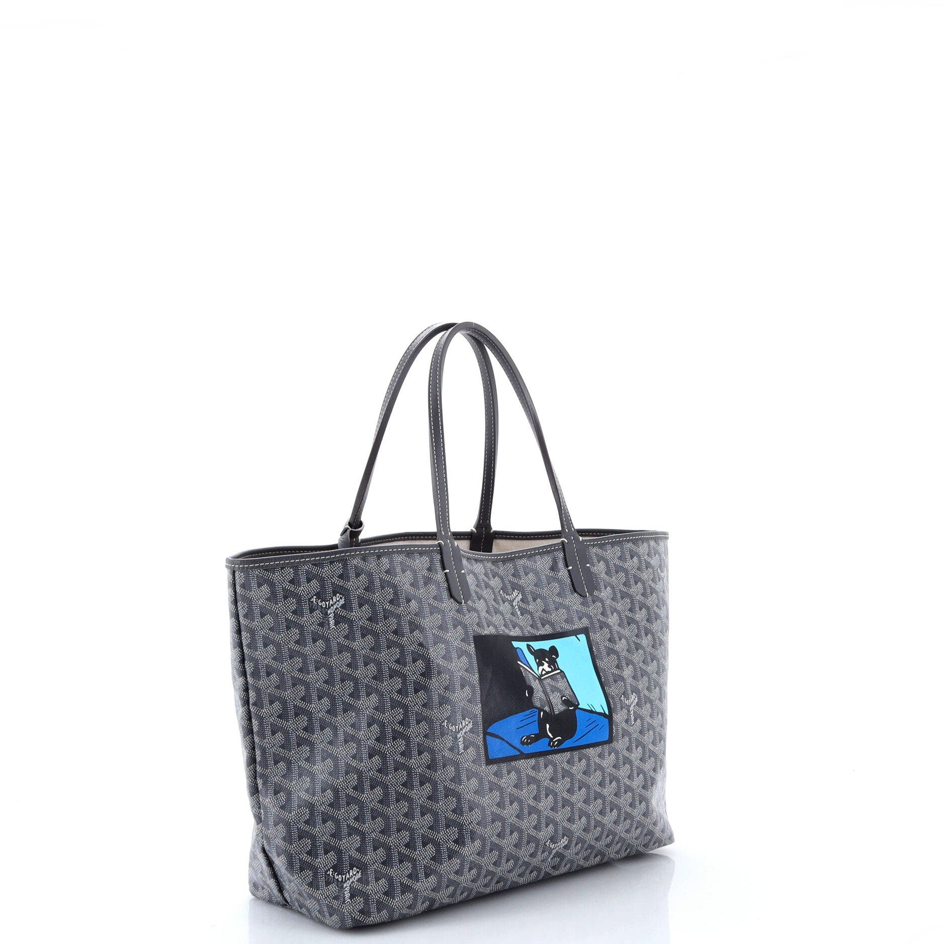 Saint Louis Tote Printed Coated Canvas PM, Alternate, color, Grey