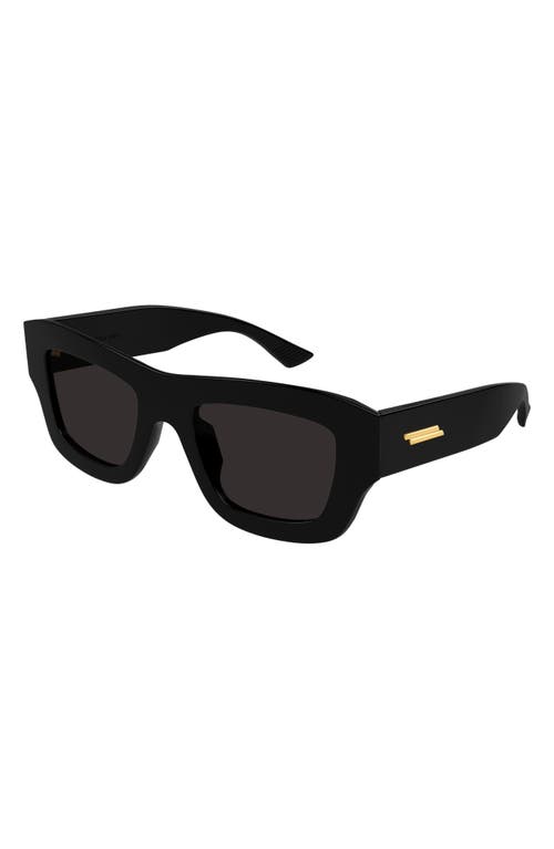 Bottega Veneta Recycled Acetate Rectangle Sunglasses In Black