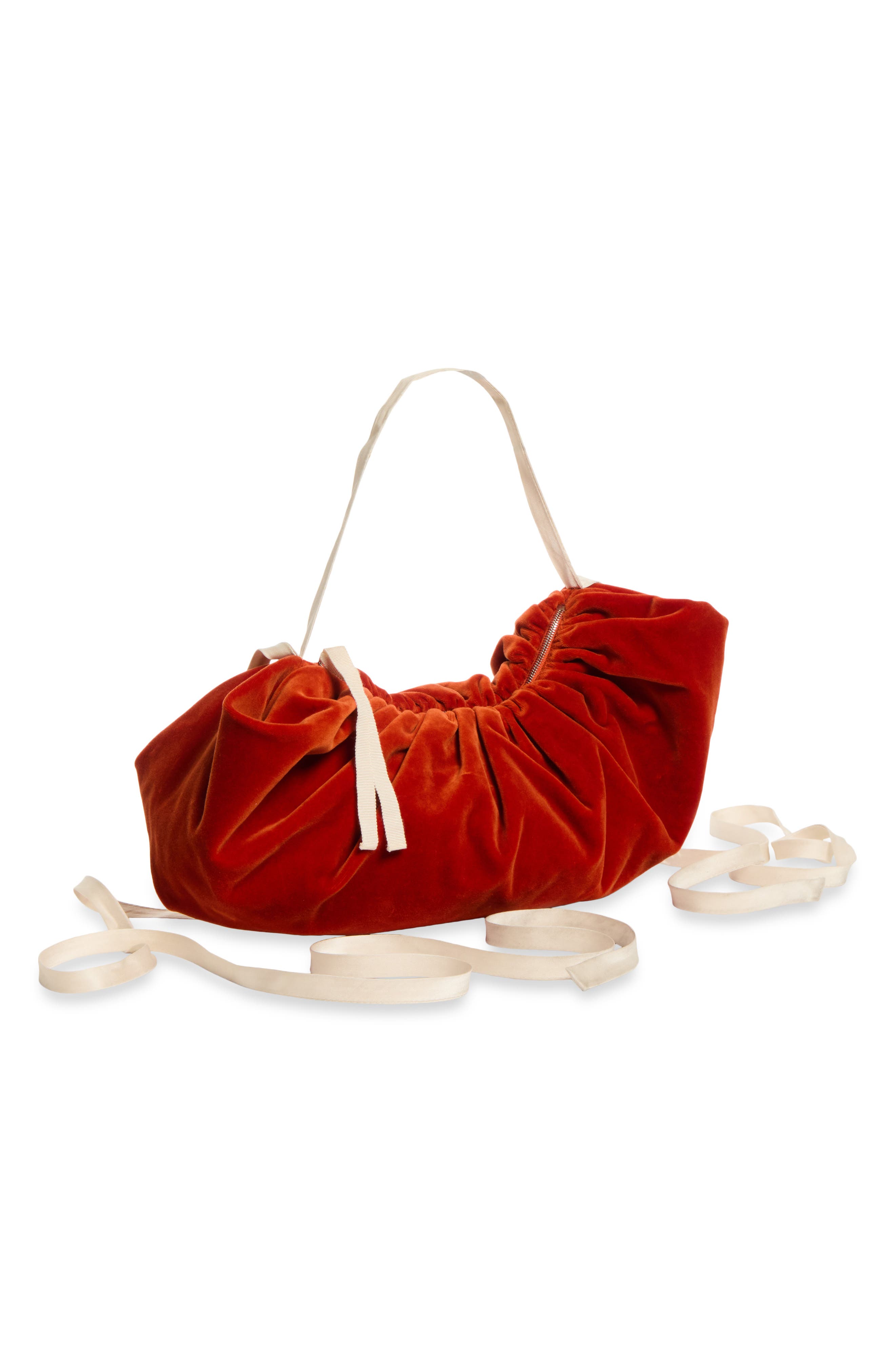 Bustle Cotton Velvet Bag, Alternate, color, DEEP PERSIMMON