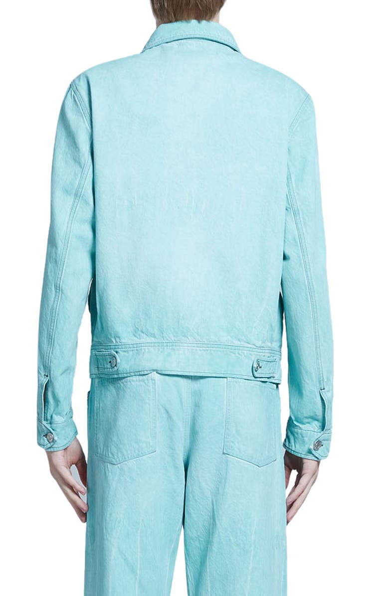 Marni Zip Front Denim Trucker Jacket, Alternate, color, 