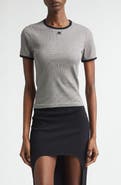 Courrèges Houndstooth Check Contrast Trim Logo T-Shirt