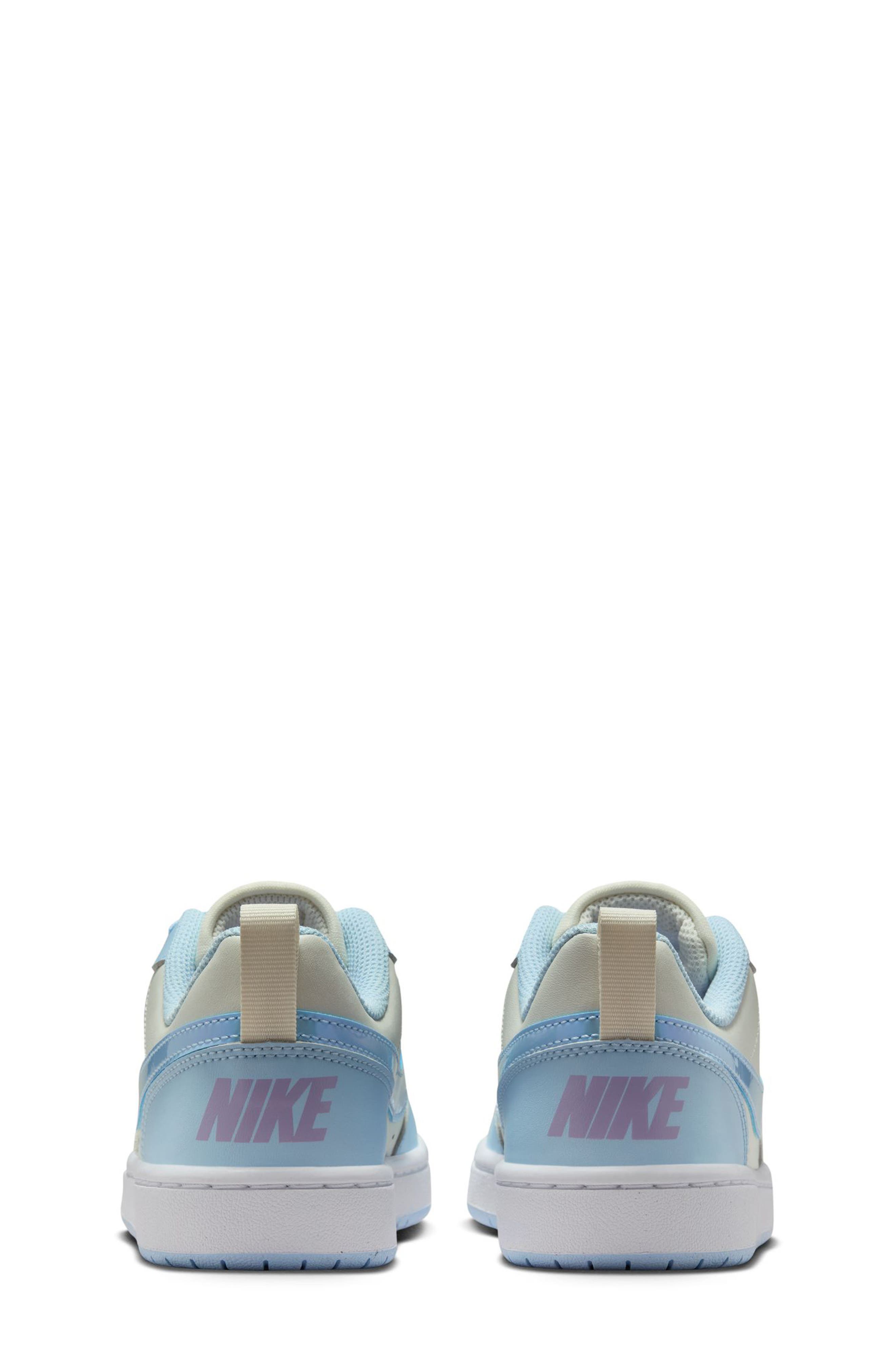 Nike Kids' Court Borough Recraft Sneaker, Alternate, color, Soft Pearl/ Blue/ Hydrangeas