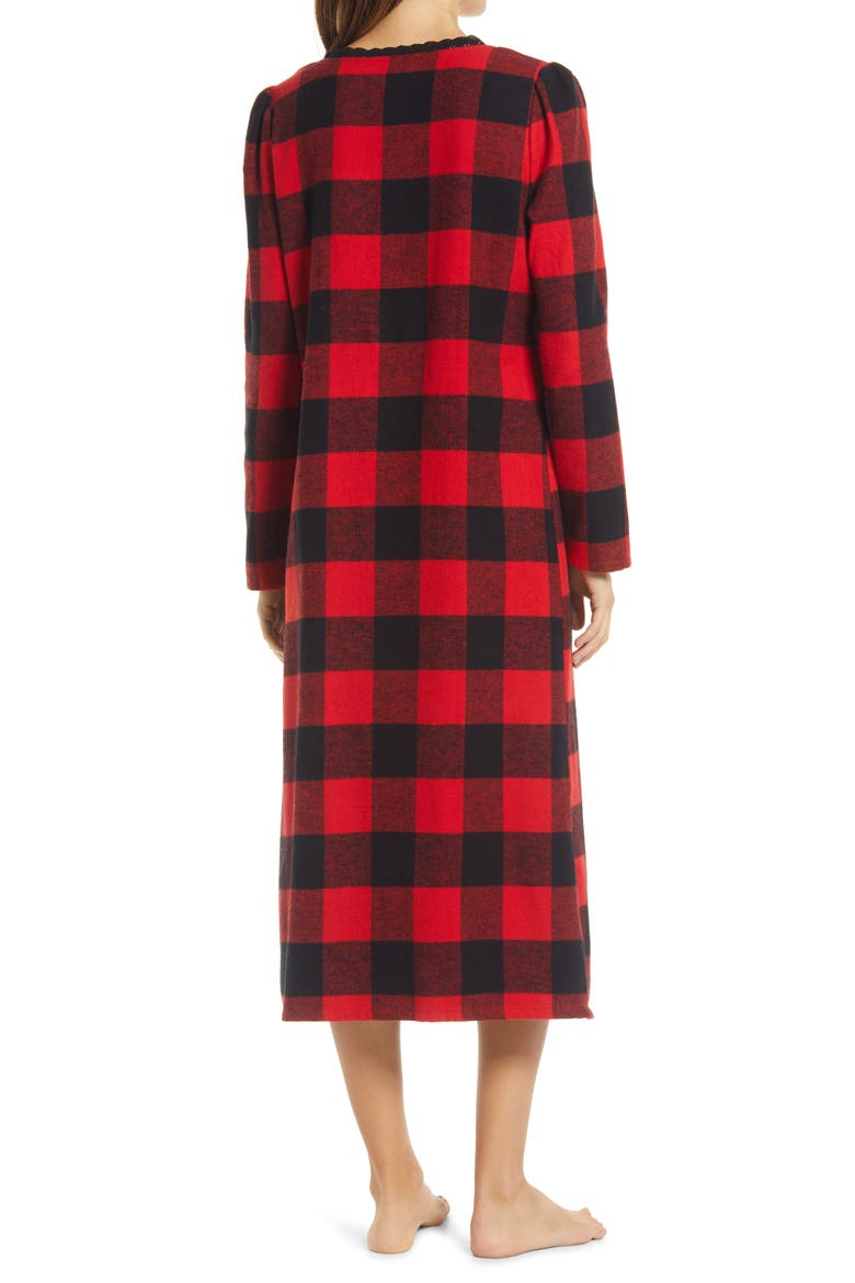 Flannel Family Nightgown, Alternate, color, RED BLOOM BUFFALO PLAID