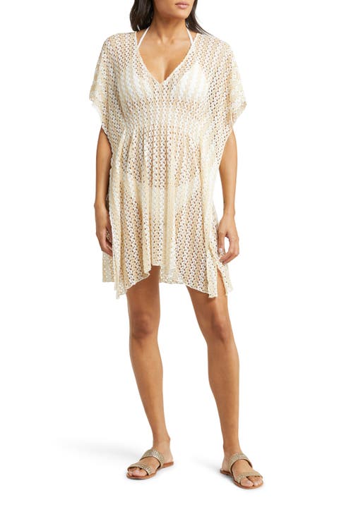 Golden Sheer Lace Cover-Up Tunic