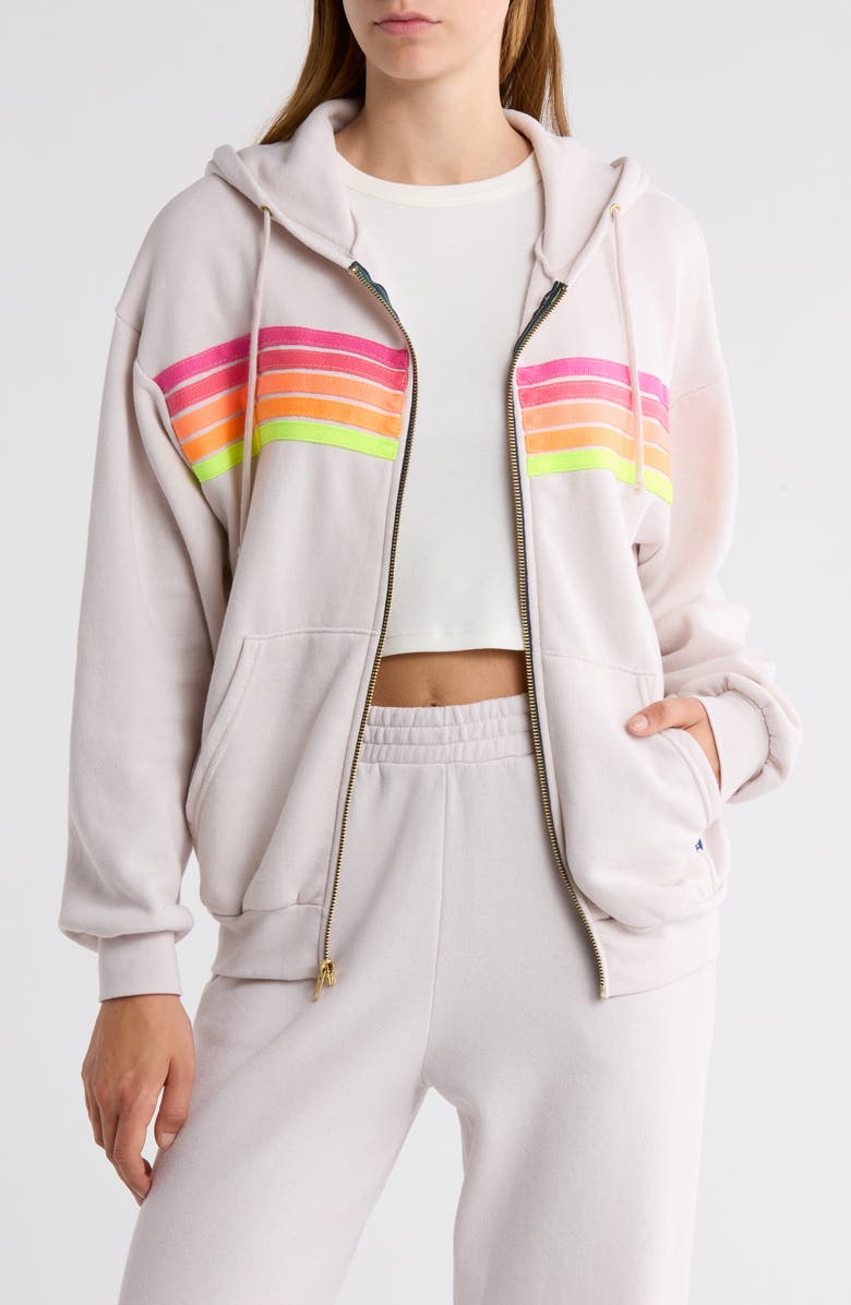 Aviator Nation 5-Stripe Zip Hoodie, Main, color, 