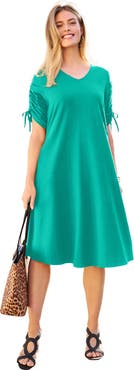 Jessica London Tie Sleeve Midi Dress