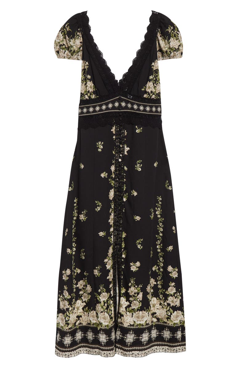 Alice + Olivia Floral Lace Detail Dress, Alternate, color, Free Falling