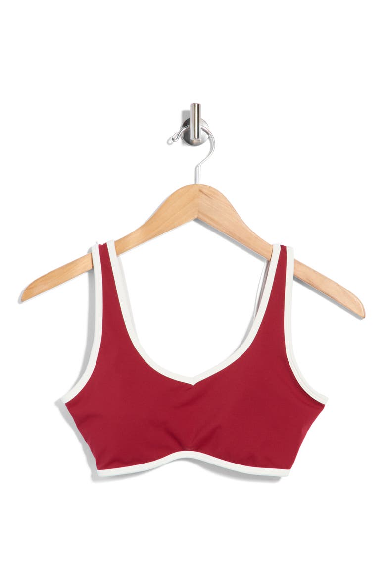 Superflex Loris Scoop Neck Sports Bra, Main, color, BIKING RED/ SUGAR SWIZZLE