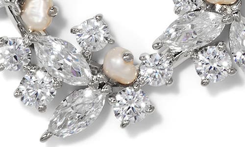 NADRI NADRI RAVISH LAUREL CUBIC ZIRCONIA & CULTURED PEARL DROP EARRINGS