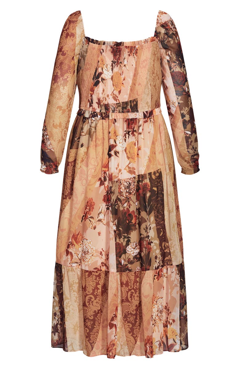 City Chic Paisley Puzzle A-Line Dress, Alternate, color, 