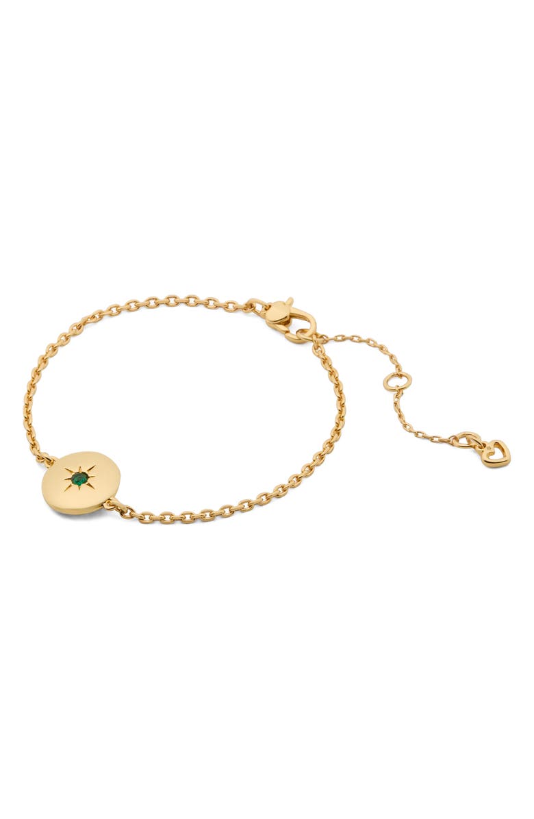 Kate Spade New York joy medallion bracelet, Main, color, Green/ Gold