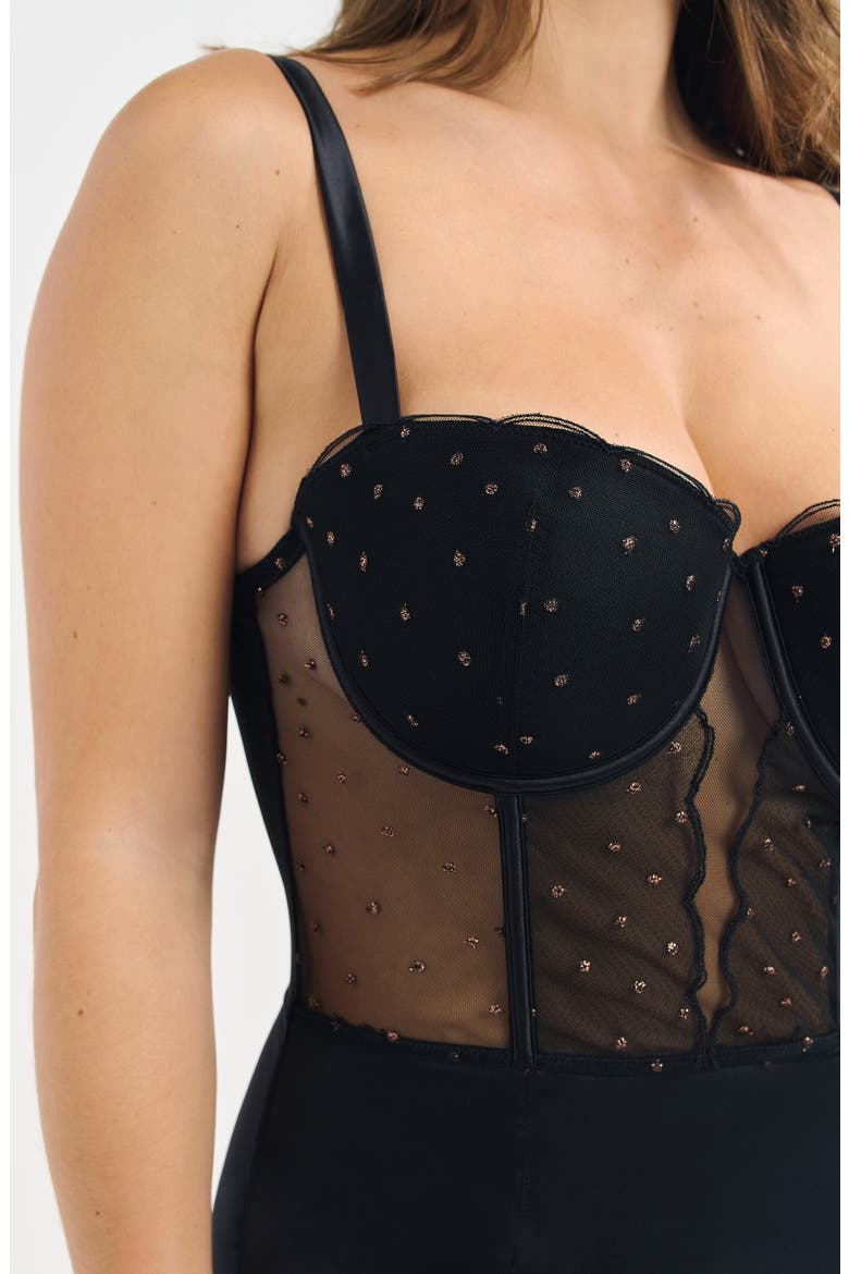 Divine Embellished Underwire Bodysuit, Alternate, color, BLACK