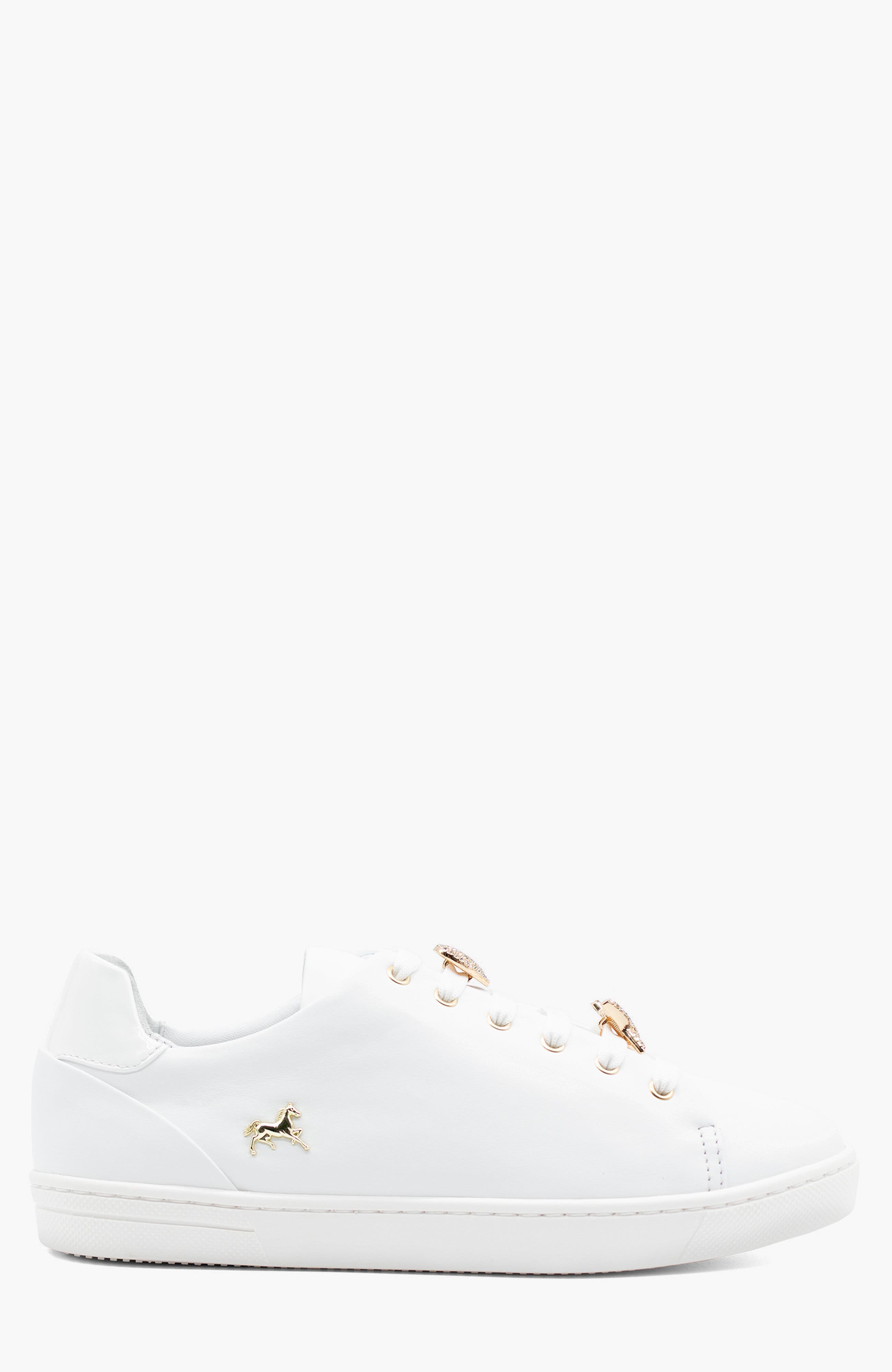 Goldie Leather Sneakers, Main, color, White