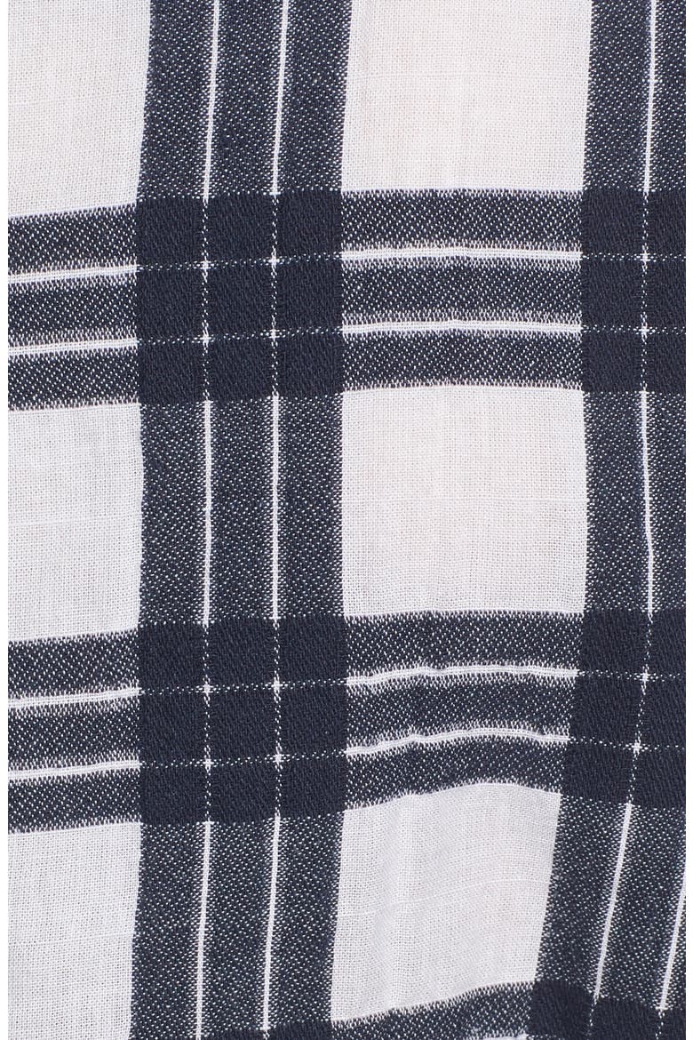 Plaid Tie Front Blouse, Alternate, color, TRANSATLANTIC BLUE