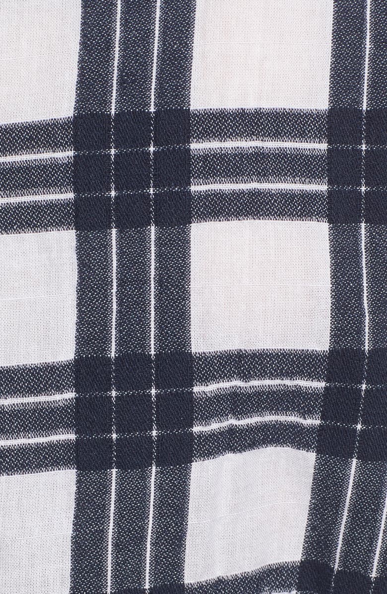 Madewell Plaid Tie Front Blouse, Alternate, color,