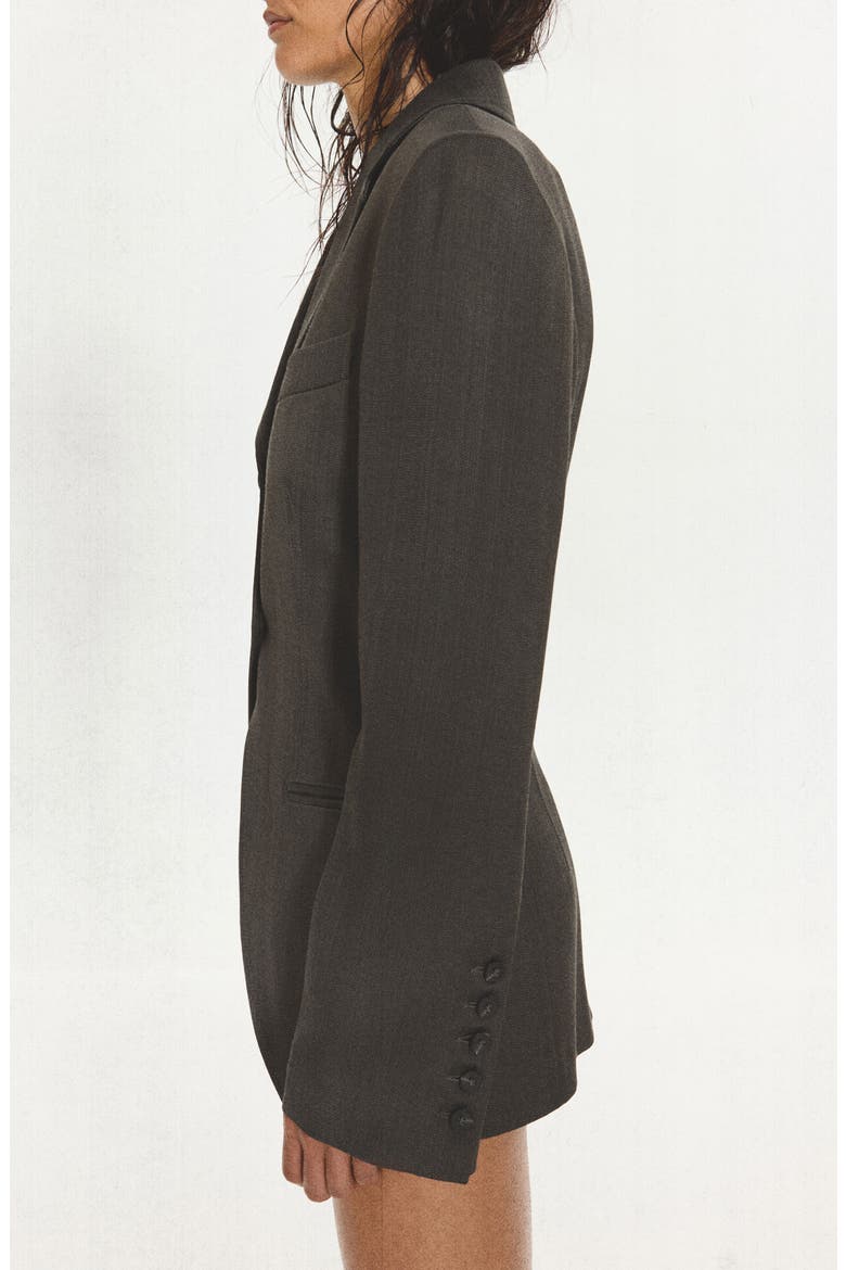 Fitted Waist Suit Jacket, Alternate, color, BLACK