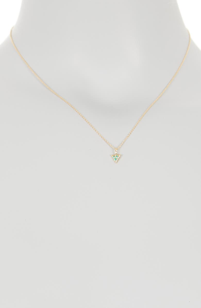 Bony Levy El Mar 18K Yellow Gold Emerald Triangle Pendant Necklace, Alternate, color, 18K Yellow Gold