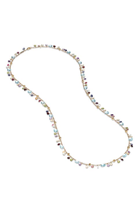 Paradise Long Semiprecious Stone Necklace