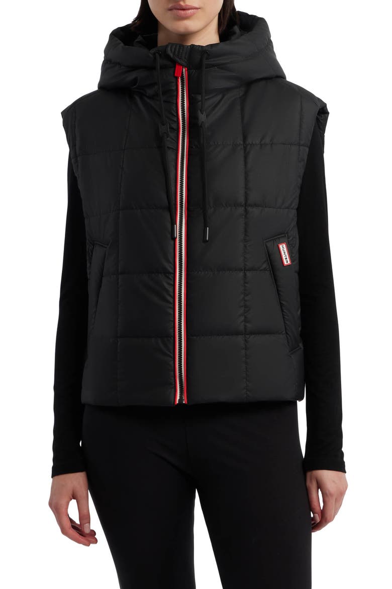 Lindsey Water Repellent Quilted Vest, Main, color, BLACK