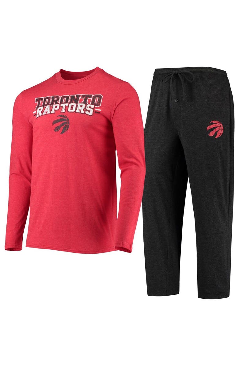 CONCEPTS SPORT Men's Concepts Sport Black/Red Toronto Raptors Long Sleeve T-Shirt & Pants Sleep Set, Main, color, Black