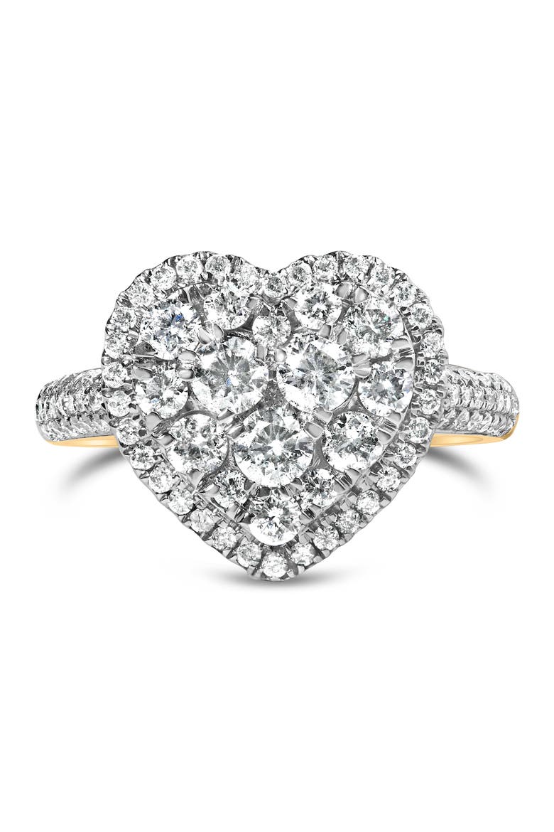 14K Yellow Gold 1 1/2 Cttw Diamond Heart Shaped Composite Ring, Main, color, Yellow Gold