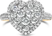 Haus of Brilliance 14K Yellow Gold 1 1/2 Cttw Diamond Heart Shaped Composite Ring