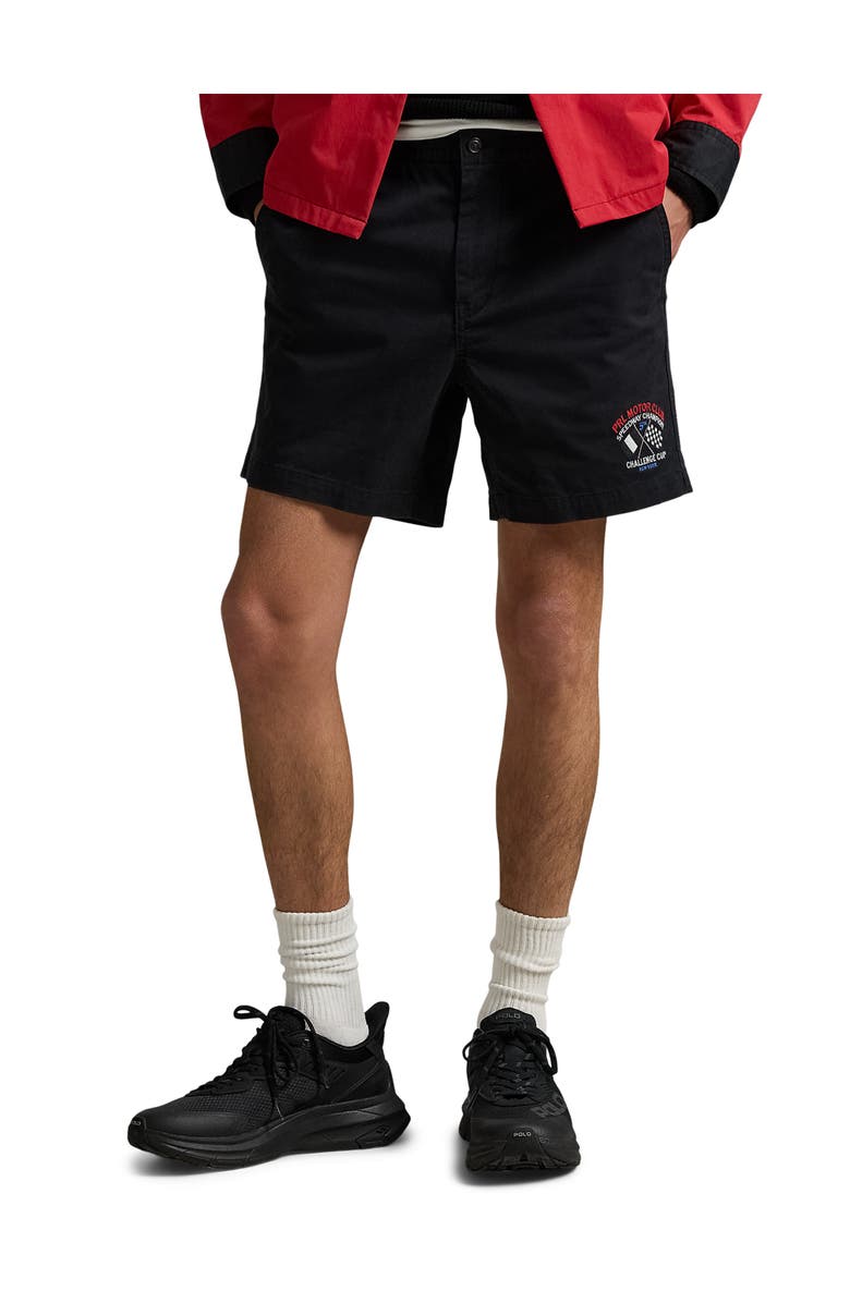 Polo Ralph Lauren Big
Tall Prepster Embroidered Twill Shorts, Main, color, Black Motorsport