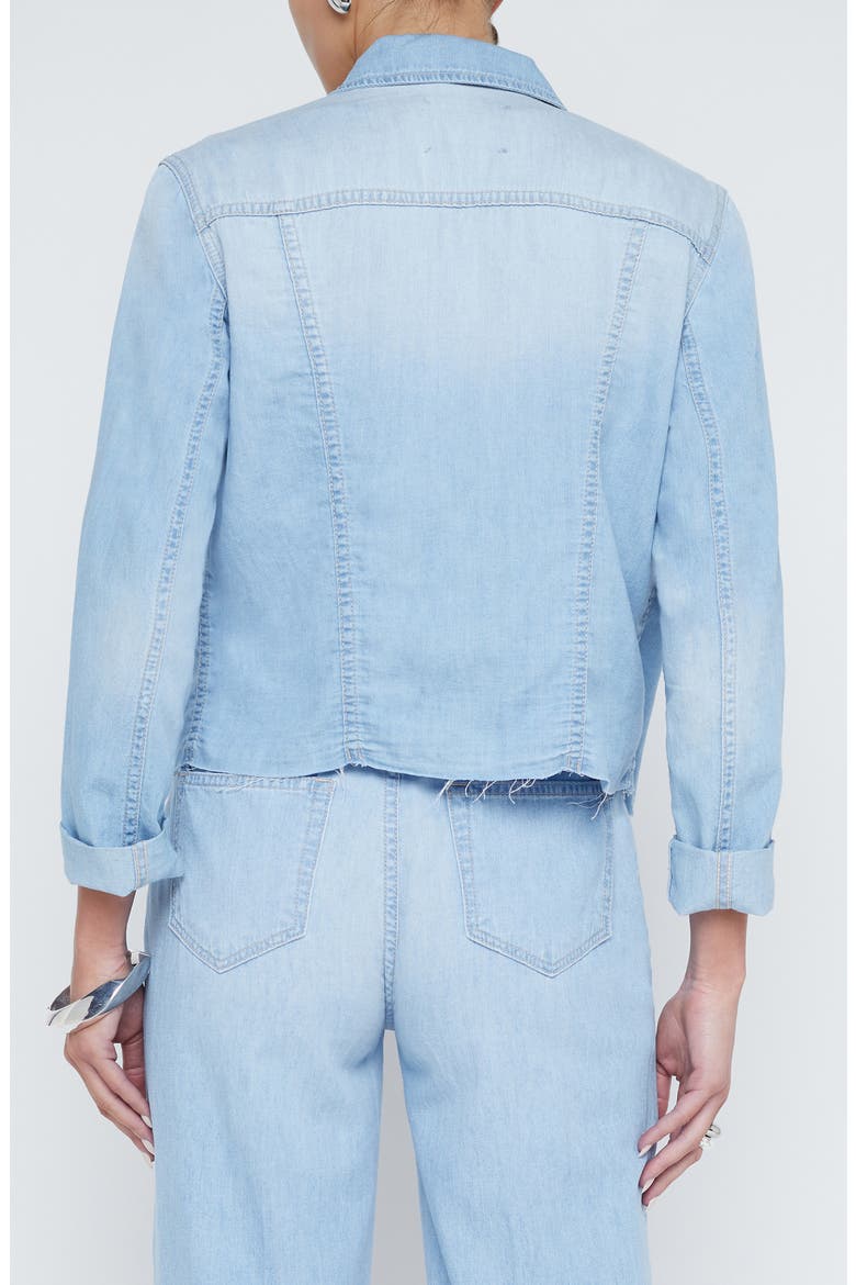 Janelle Raw Hem Cotton Denim Jacket, Alternate, color, LOZANO