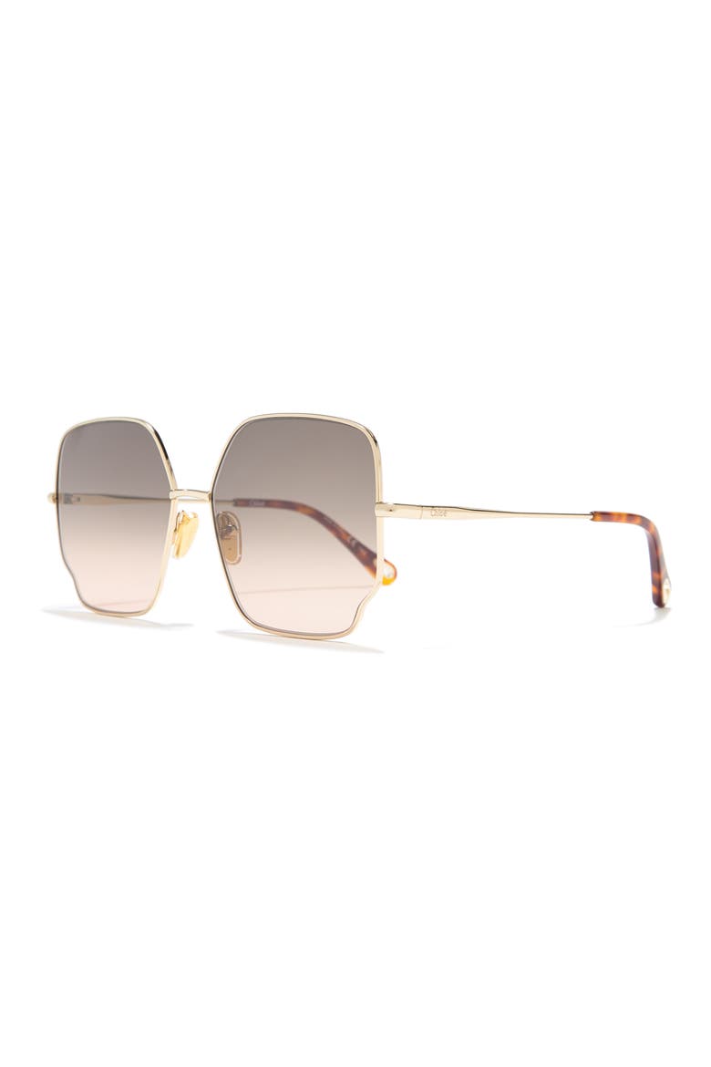 60mm Gradient Square Sunglasses, Alternate, color, BLACK