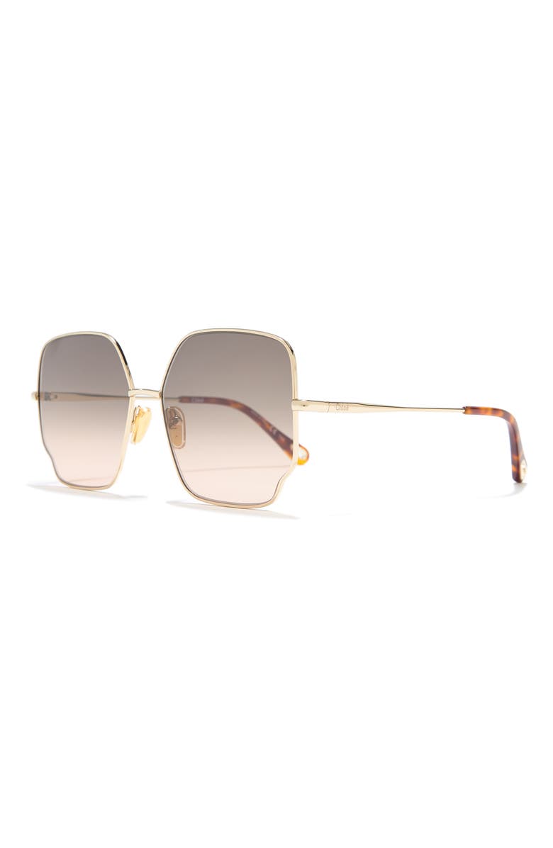 Chloé 60mm Gradient Square Sunglasses, Alternate, color, 