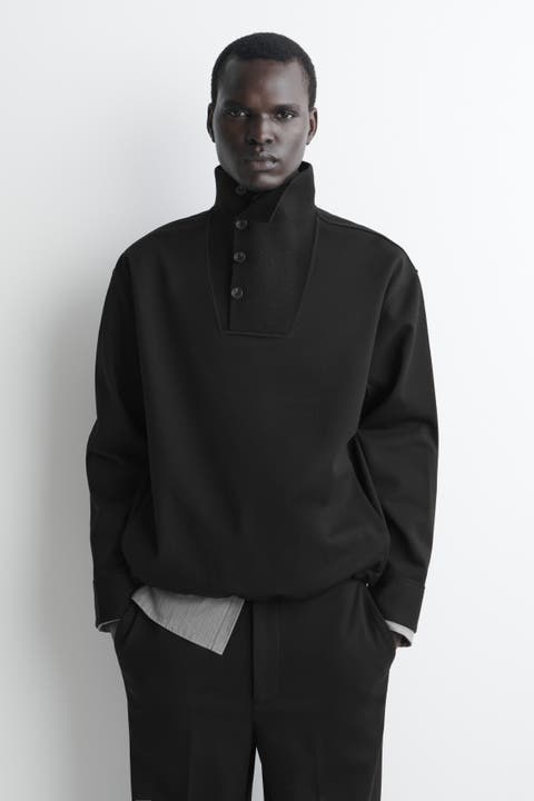 Wool-jersey Mock-neck Sweater