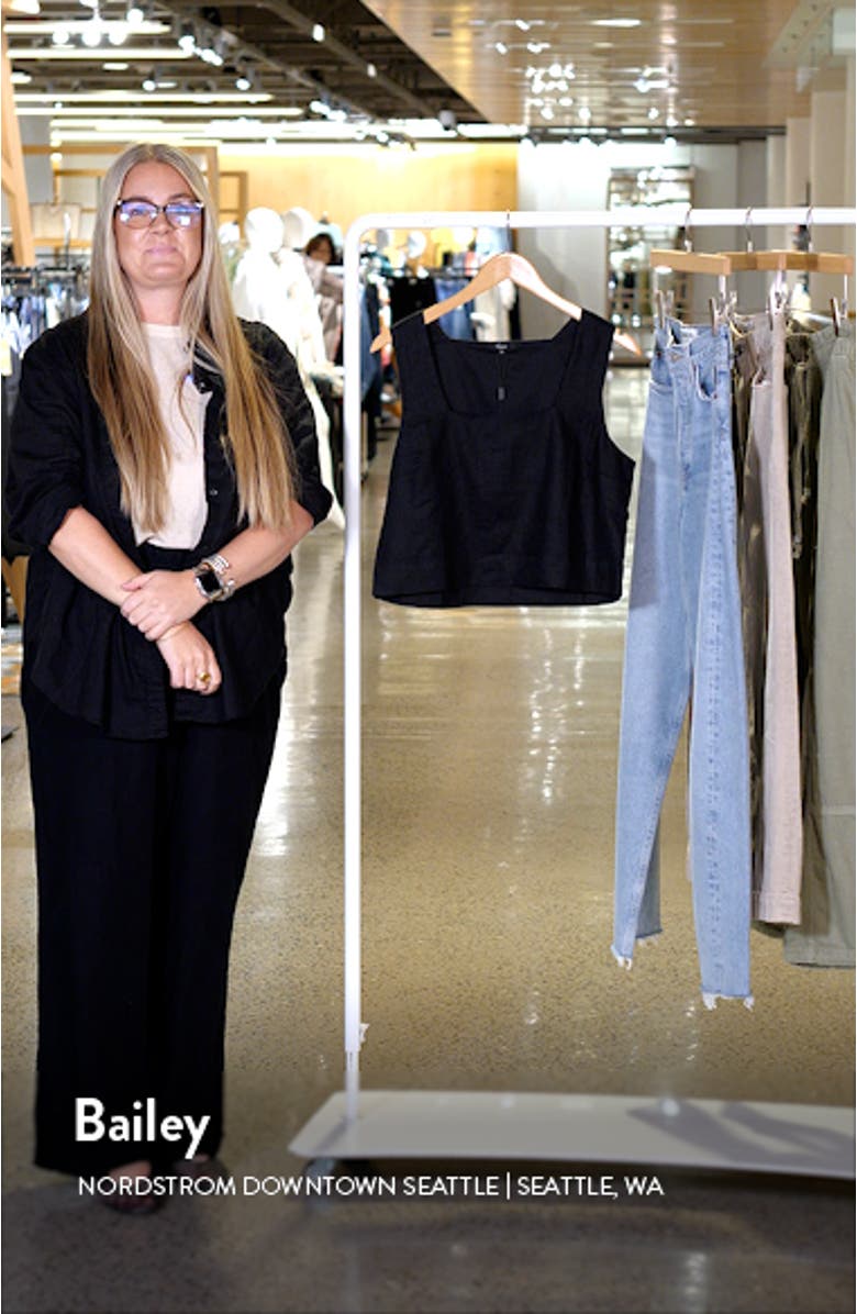 Akira Linen Crop Tank Top, sales video thumbnail