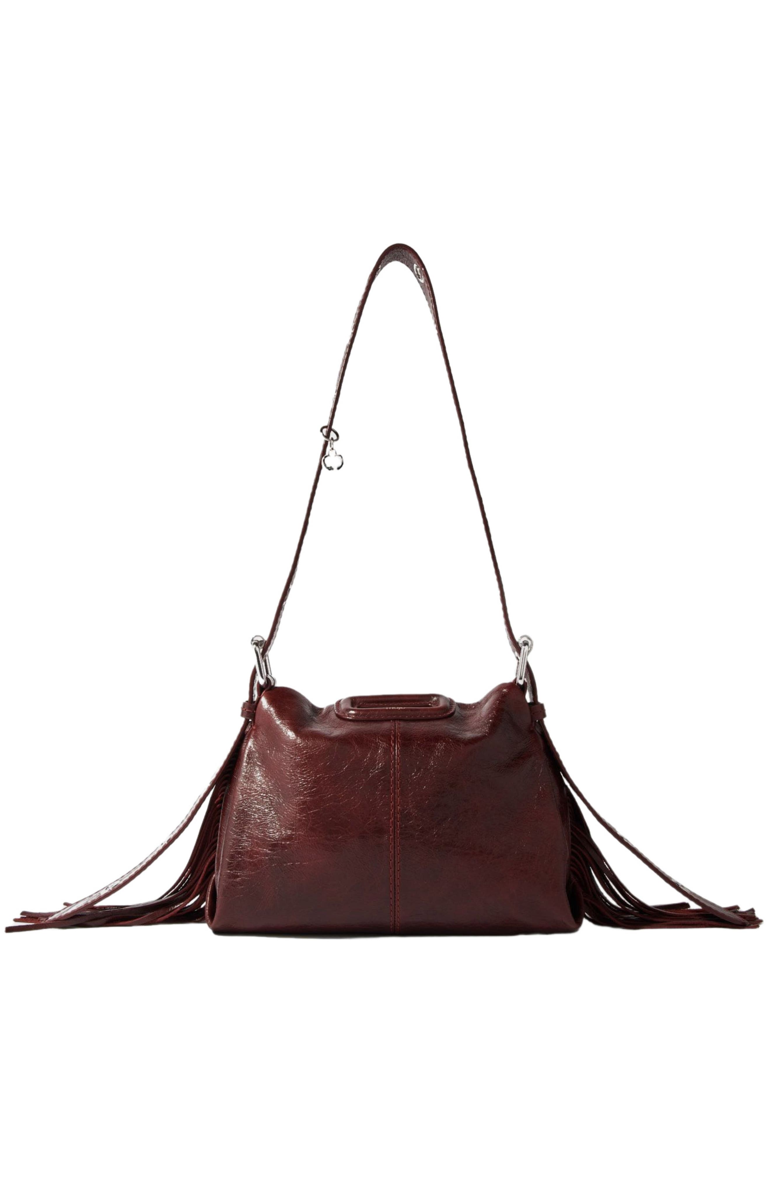 Miss M mini cracked leather bag, Alternate, color, Burgundy