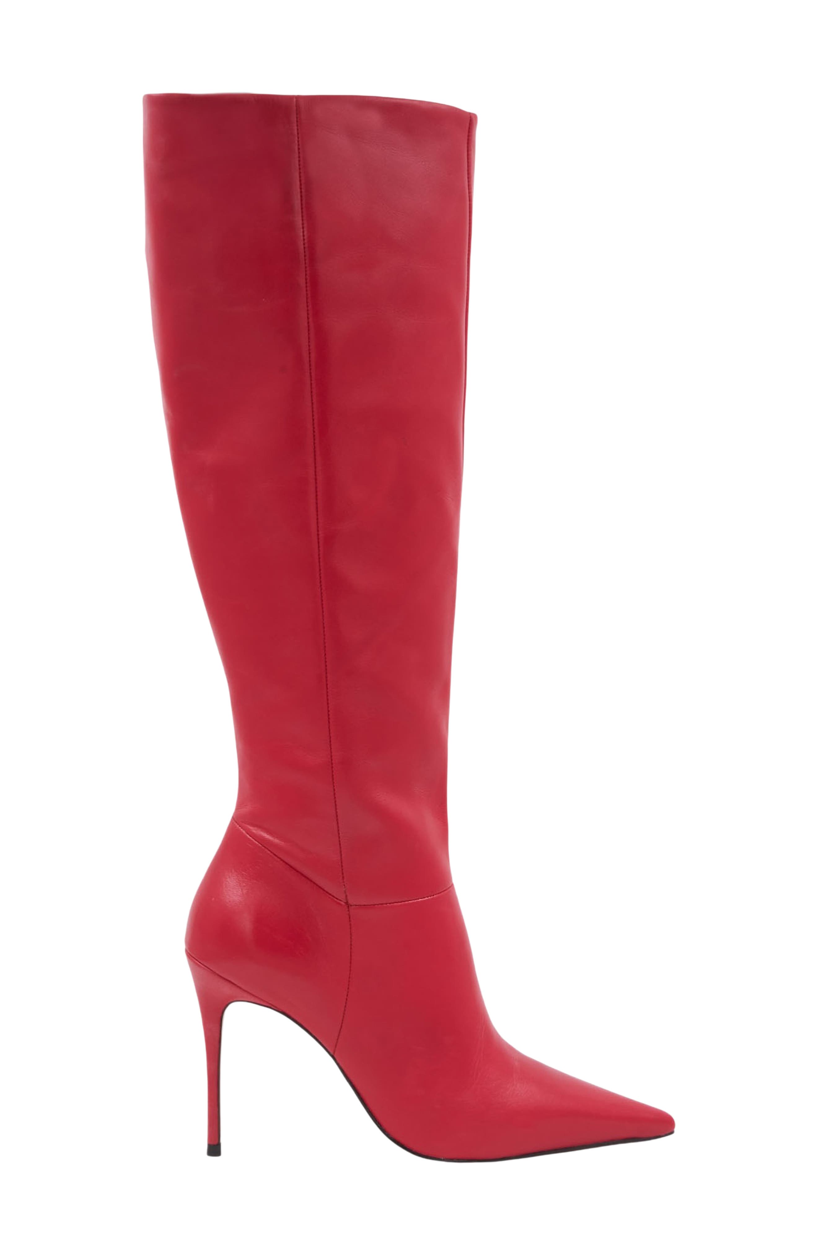 Imani Leather Pointed Toe Knee High Boot, Alternate, color, LIPSTICK LEATHER