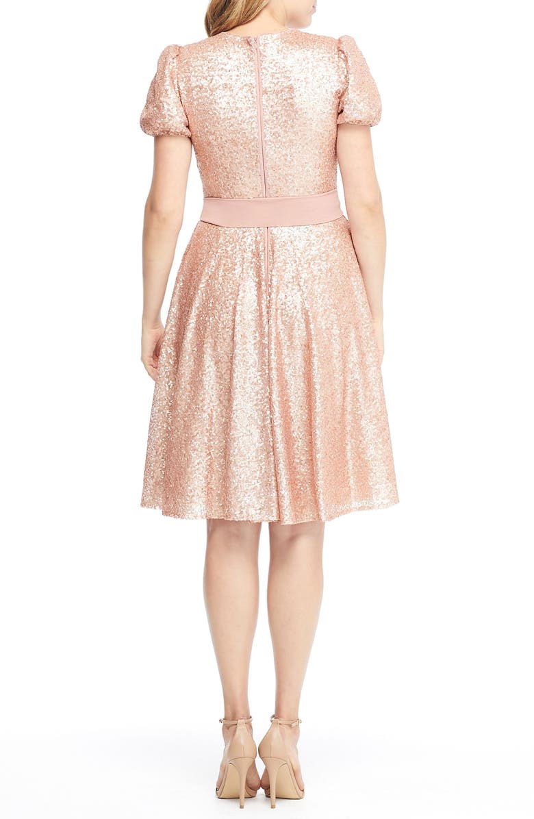 Gal Meets Glam Collection Beatrix Sequin Crush Fit & Flare Dress, Alternate, color, 