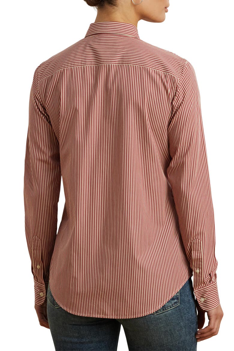 Classic Fit Stripe Broadcloth Button-Up Shirt, Alternate, color, RED/ CREAM