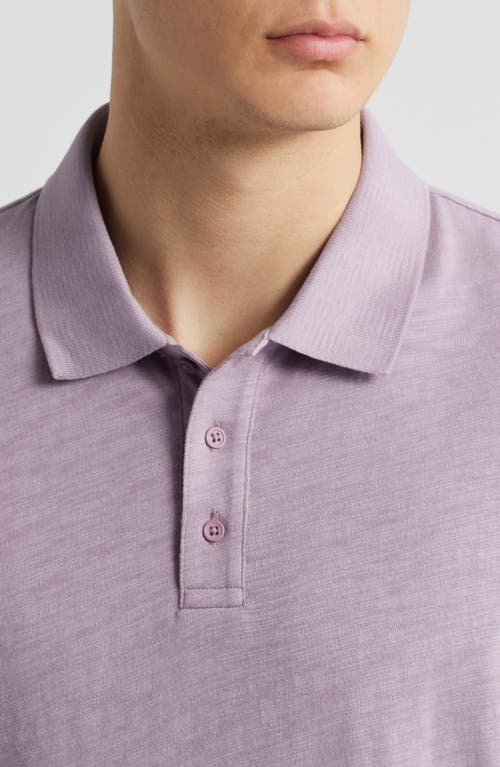 Vince Cotton Slub Jersey Polo In Purple