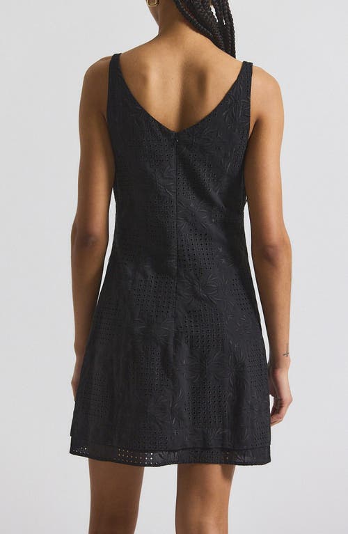 Derek Lam 10 Crosby Sage Garden Tile Cotton Eyelet Minidress In Black