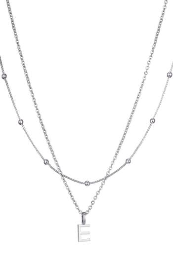 Adornia Initial Pendant Layered Chain Necklace In Silver