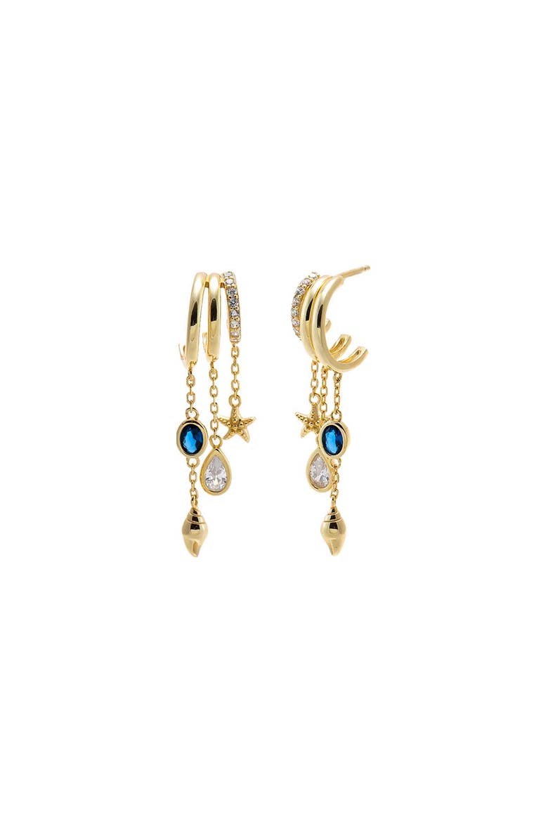 Star Charm Blue Stone Drop Earring, Main, color, Sapphire Blue