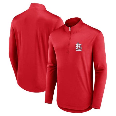 Men's Fanatics Branded Red St. Louis Cardinals Quarterback Quarter-Zip Top