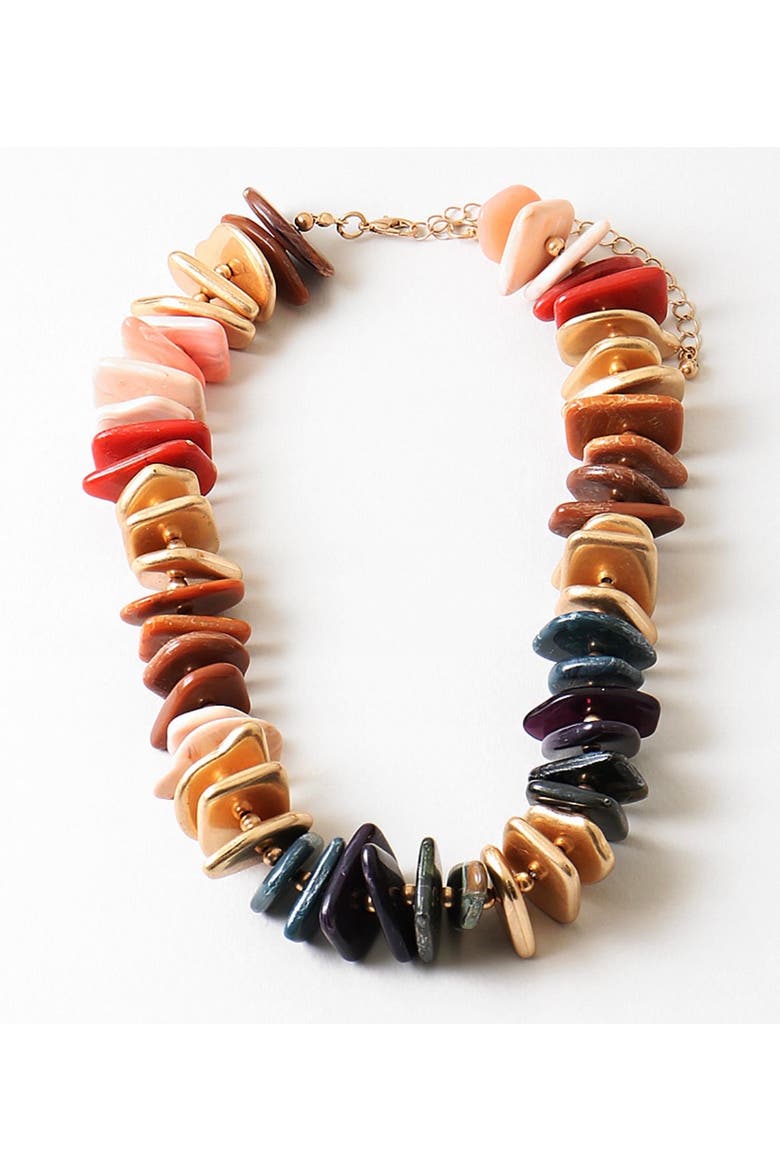 Ember Sands Beaded Necklace, Main, color, Beige