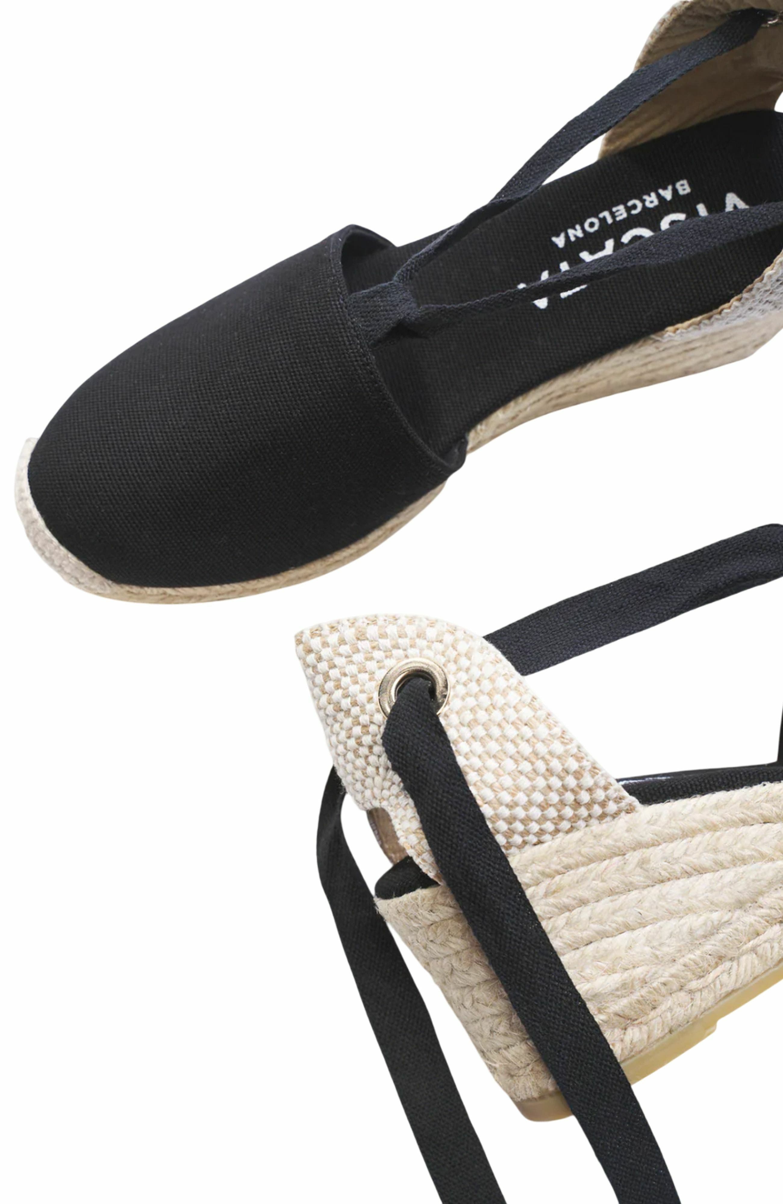 VISCATA Escala Canvas Espadrille Wedges, Alternate, color, Black