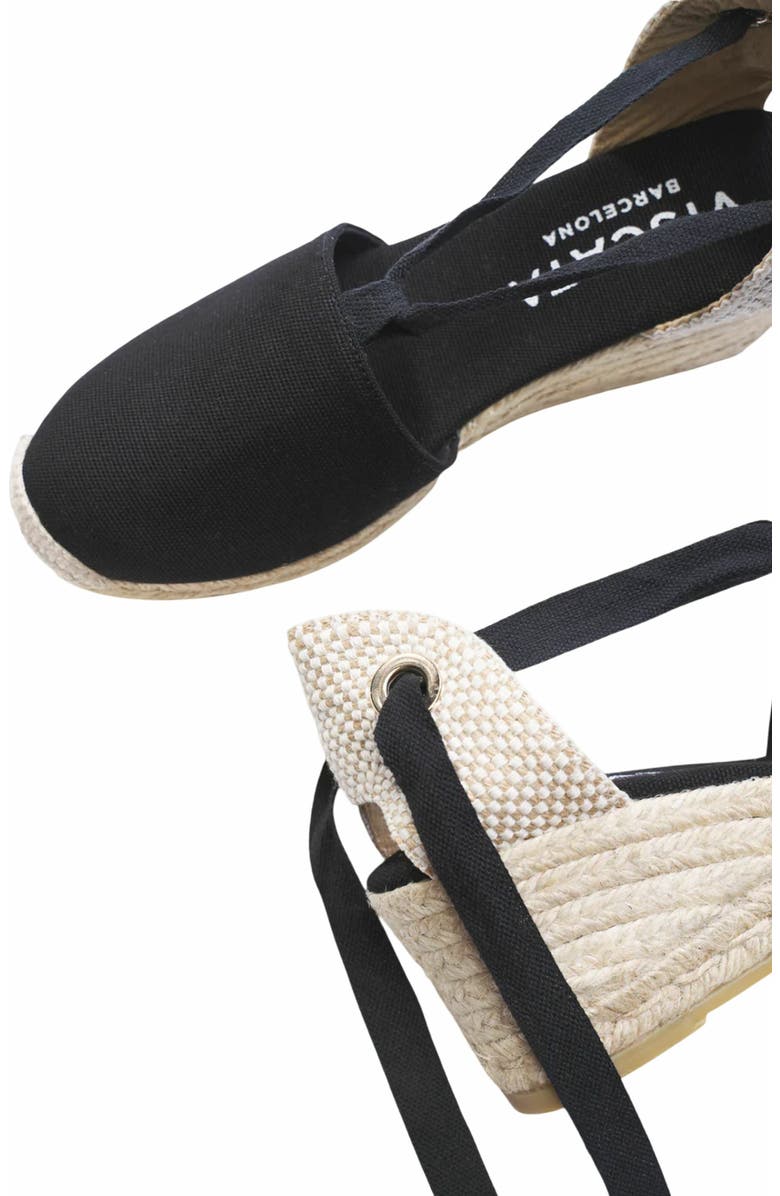 VISCATA Escala Canvas Espadrille Wedges, Alternate, color, Black