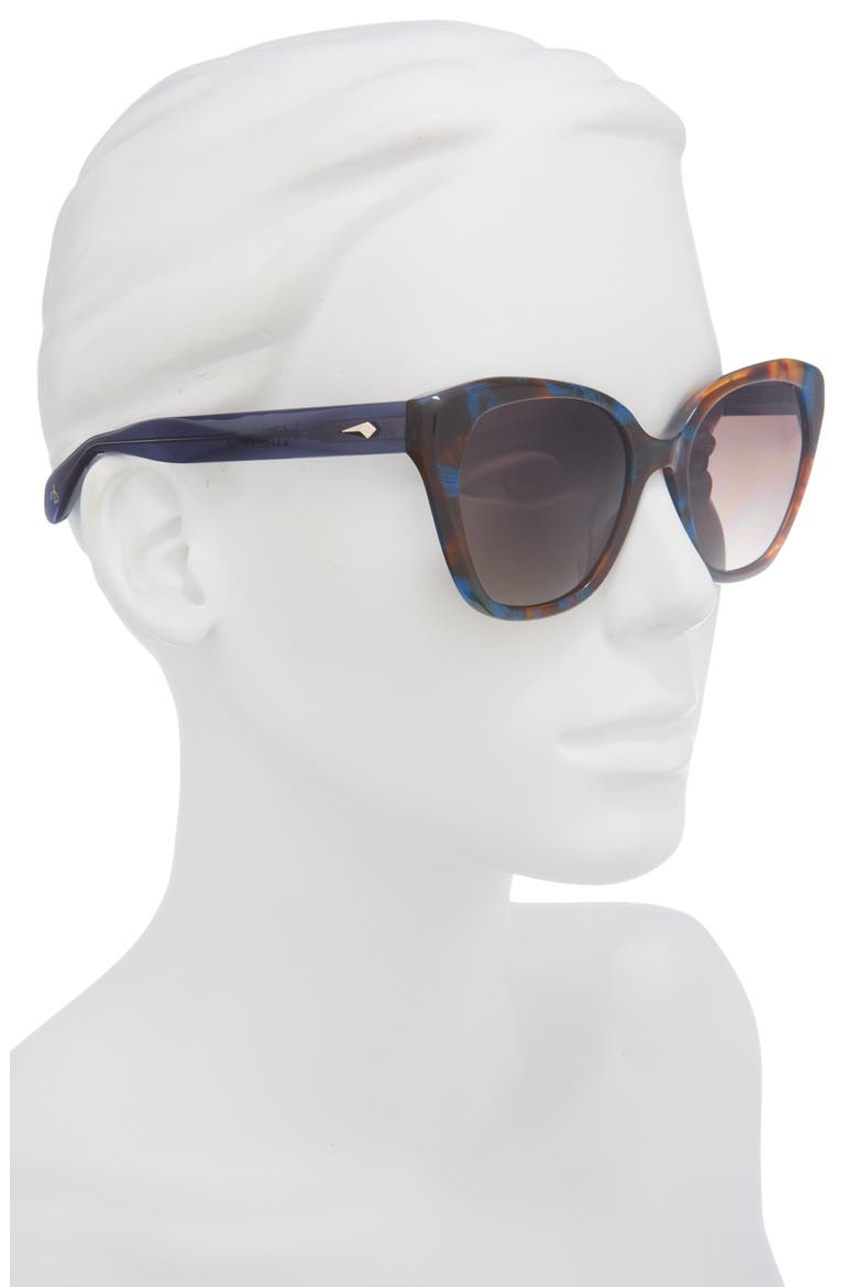 54mm Cat Eye Sunglasses, Alternate, color, BROWN BLUE HAVANA