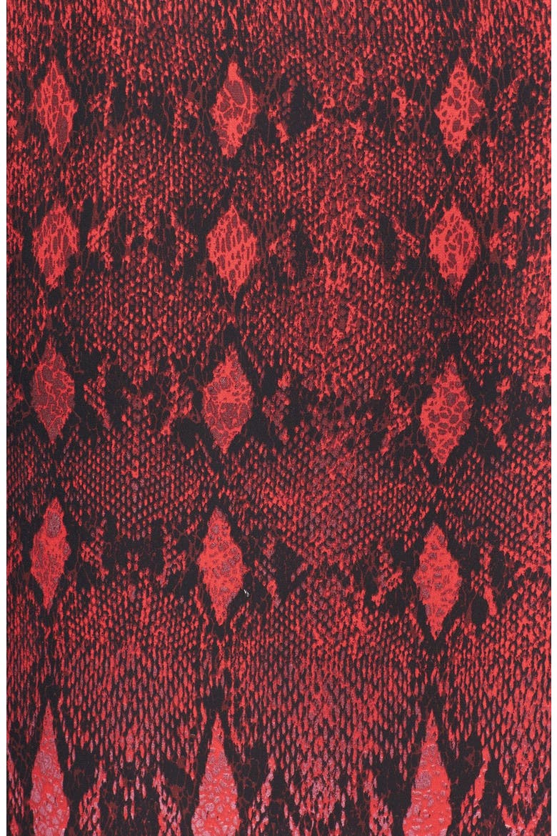 BB Dakota 'Vasha' Snakeskin Print Shift Dress, Alternate, color, RED