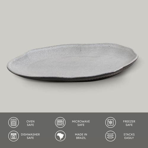 Porto Brasil Shallow Bio Oval Platter Medium Set Of 4 In Gray