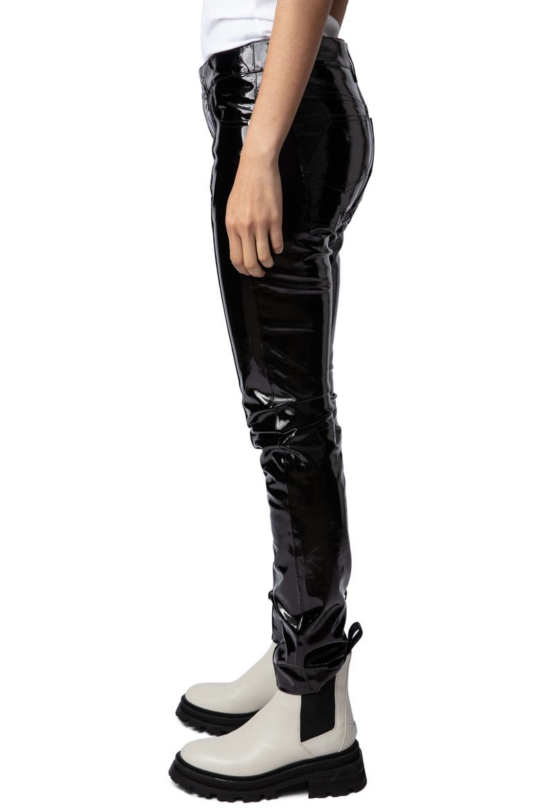 Peko Leather Pants, Alternate, color, NOIR